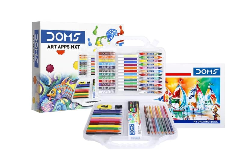 Doms Art Apps Nxt Kit With Plastic Carry Case, Perfect Value Pack, Kit For School Essentials, Gifting Range For Kids, Combination Of 9 Stationery Items view 2