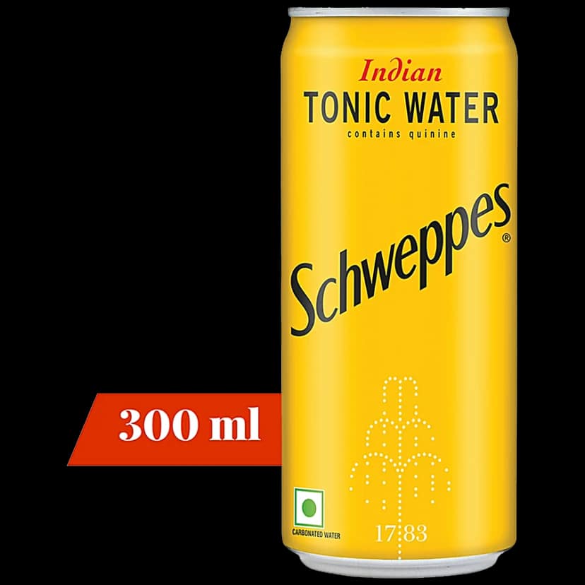 Schweppes Indian Tonic Water - Contains Quinine, Soda Water With Refreshing Taste, 300 Ml Can