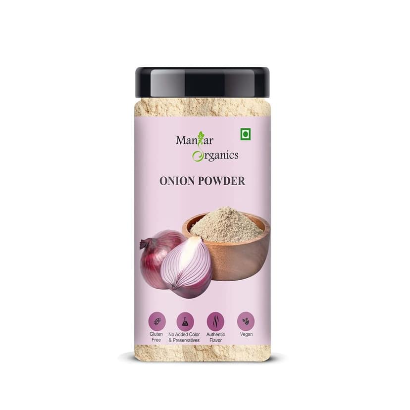 ManHar Organics Onion Powder | Natural & Edible | Flavor Enhancer for Cooking, Seasoning & Marinades – Jar 120gm
