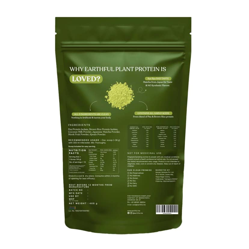 Earthful Honest Plant Protein-Japanese Matcha view 2