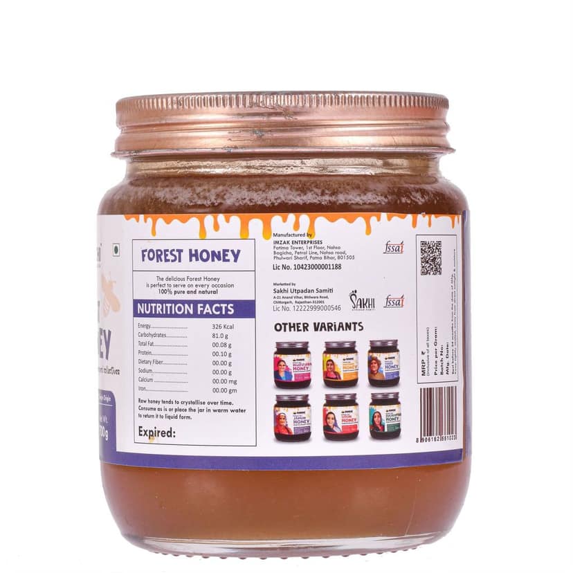 Daichi Forest Honey - 100% Raw & Unprocessed, Straight from beekeepers, Cruelty-free, No Sugar or Additives 350gm (Pack of 1) view 2