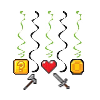 Video Game Theme Dangling Decorations - 5 PC