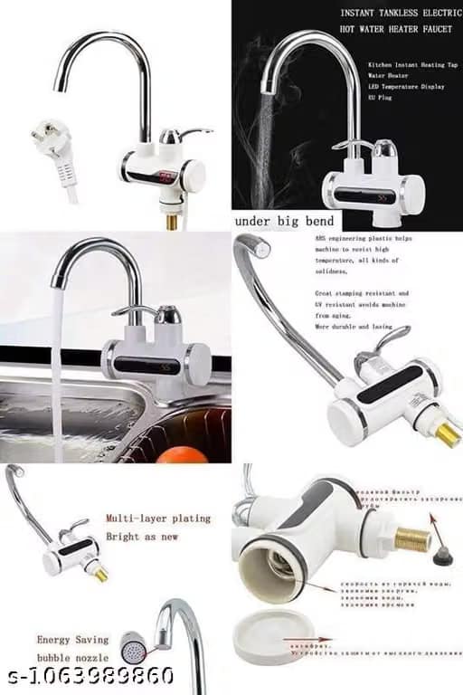 Instant Electric Water Heater Faucet – Tankless Hot Water Tap with Adjustable Temperature Control view 2