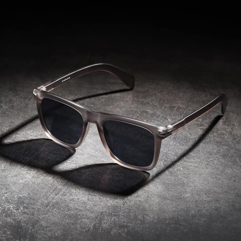 Eyenaks Men's Matte Grey Wayfarer Sunglasses - Stylish UV Protection Eyewear Pack of 1 view 2