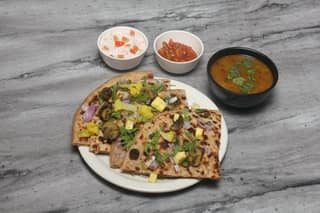 1 paneer paratha with gobi masala [200 ml]