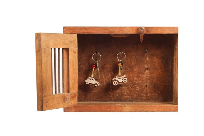 Hand Carved Wooden Keyring Car view 2