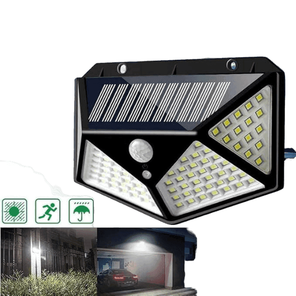 Solar Lights for Garden 100 LED Motion Sensor Security Lamp for Home,Outdoors Pathways | Bright Solar Wireless Security Motion Sensor 100 Led Night Light view 2