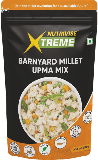 Nutrivise Xtreme Instant Mix:Barnyard Millet Upma Mix|Instant Cook|Low GI|Rich in Protein & Fiber|500g (Pack of 1)