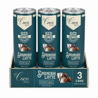 COCOHIGH Spanish Latte Cold Coffee Drink Can - 200ml (Pack Of 3)