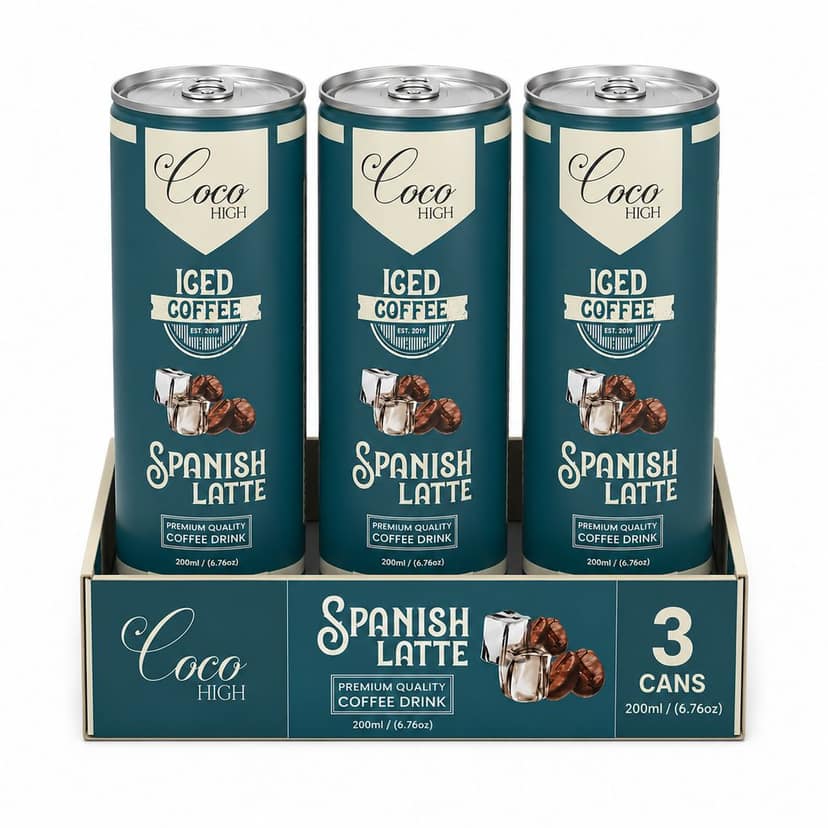 COCOHIGH Spanish Latte Cold Coffee Drink Can - 200ml (Pack Of 3)