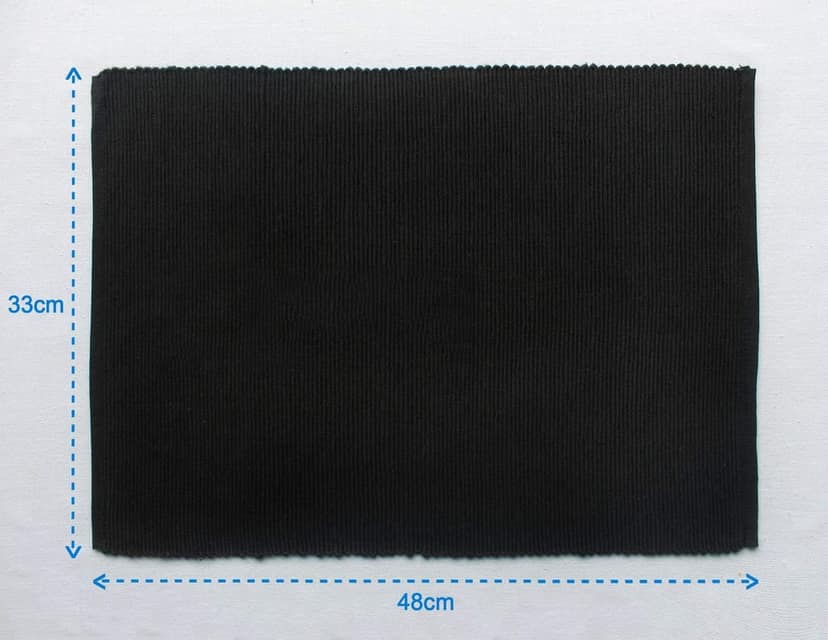 Airwill ? Cotton Dining Table Placemats (Black, Pack of 4) view 2