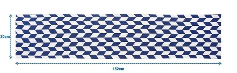 Airwill Cotton Classic Diamond Royal Blue Desinged Geometric Pattern Table Runner Length 152cm (Blue, Pack of 1) view 2