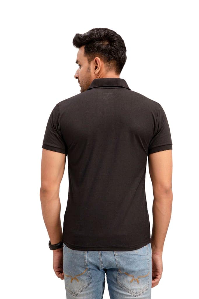 Men's Cotton Rich Solid Polo T-Shirt Regular Fit view 2