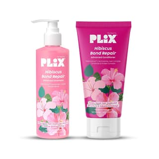 PLIX - THE PLANT FIX - Hibiscus Bond Repair Shampoo (200ml) + Conditioner (175ml) | Repairs Molecular Structure & Reduces Breakage | FiberHance & TechnoHYAL Hair Complex PLIX - THE PLANT FIX - Hibiscus Bond Repair Shampoo (200ml) + Conditioner (175ml) |