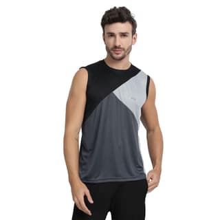 FTX Men Colorblock Round Neck Sleeveless Tshirt