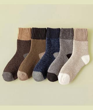 Brucella Blended Men's Colorblock Multicolor Mid Length Socks ( Pack of 5 )