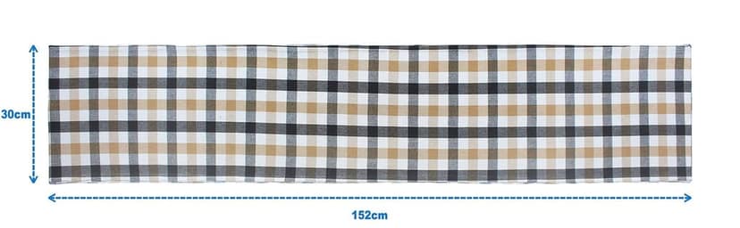 Airwill, Cotton Checkered Pattern Table Runner 30x152cm (Grey) - Pack of 1 view 2