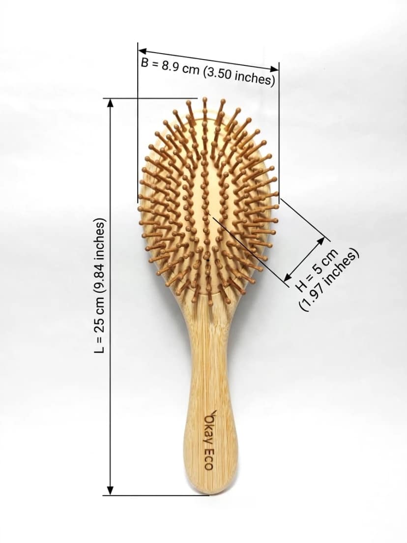 OKAY ECO Bamboo Paddle Hair Brush Made of Bamboo view 2