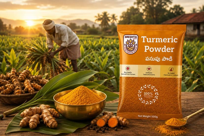 Sreshta Farms Turmeric Powder - 500g view 2