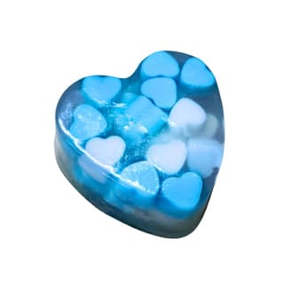 Sweet Hearts- Blue Handmade Glycerin Soap with Peppermint Essential Oil- 110 g