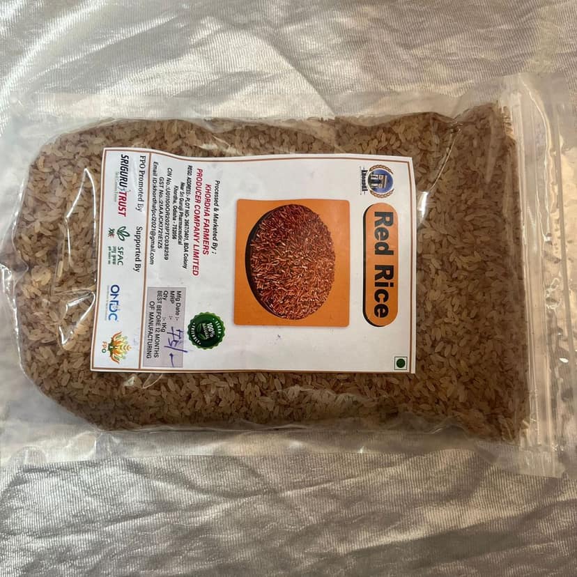 Organic Red Rice 1 Kg - Unpolished, Gluten-Free, and Vegan