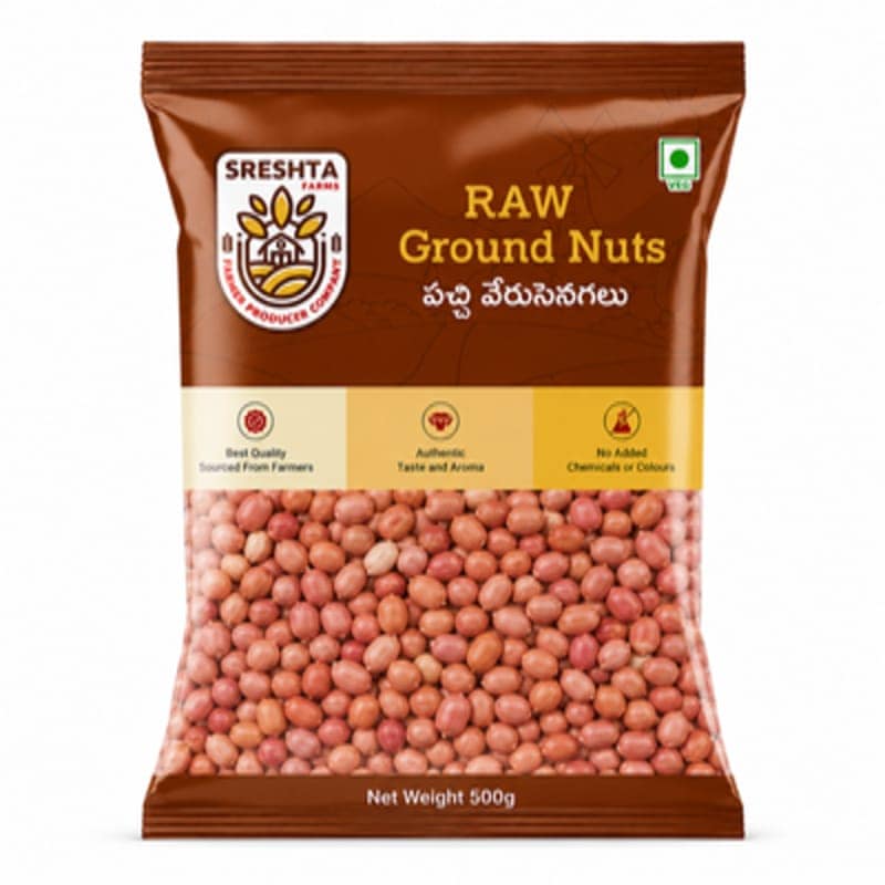 Sreshta Farms Raw Ground Nuts - 500gm