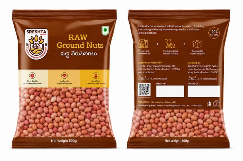 Sreshta Farms Raw Ground Nuts - 500gm view 2