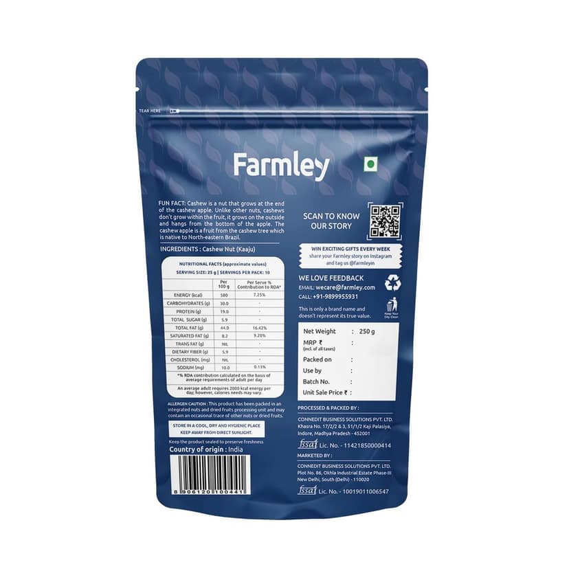 Farmley Premium Cashews & Makhana Combo 500 g | Cashew 250g I Makhana 250g view 2