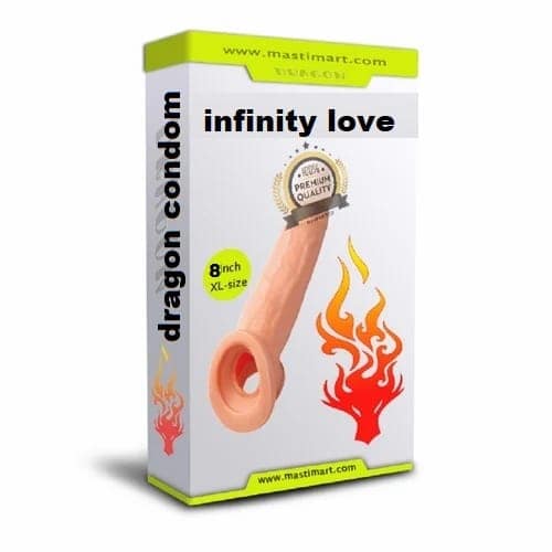 INFINITY LOVE Dragon Condom For Men 8 inch Durable Size Skin Friendly Silicone Comfortable Fit Single Piece Ultra Soft Long Lasted