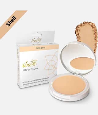 Iba Perfect Look Long Wear Mattifying Compact, Medium Shell, 9g , Oil Free Fresh Look , Matte Finish, (Pack of 1)