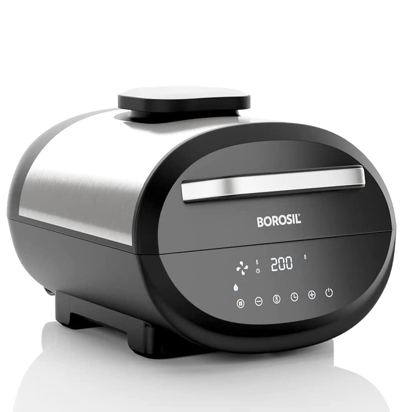 Borosil Best Digi Air-Fryer, Top Load Air Fryer, Large Capacity, 8 Pre-Set Menus, 8 In 1 Functionality, 6.1 L, 1700-Watt, 6.1 liter, Black