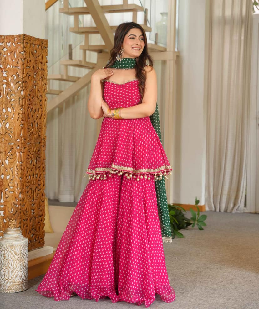 Bandhani Plazzo Set