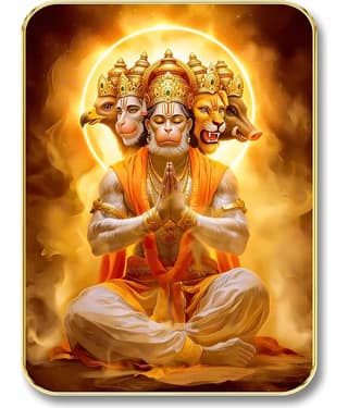 Livin'luxe Panchmukhi Hanuman MDF Wall Art with Table Top Stand & Wall Hanging Hole