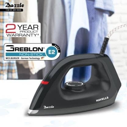 HAVELLS by Havells Dazzle 1100 W Dry Iron (Black) view 2