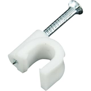 20 mm diameter White Cable Clip with single nail pack of 100 pcs