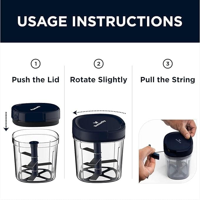 Butterfly Premium Vegetable Chopper 900 Ml, Blue view 2