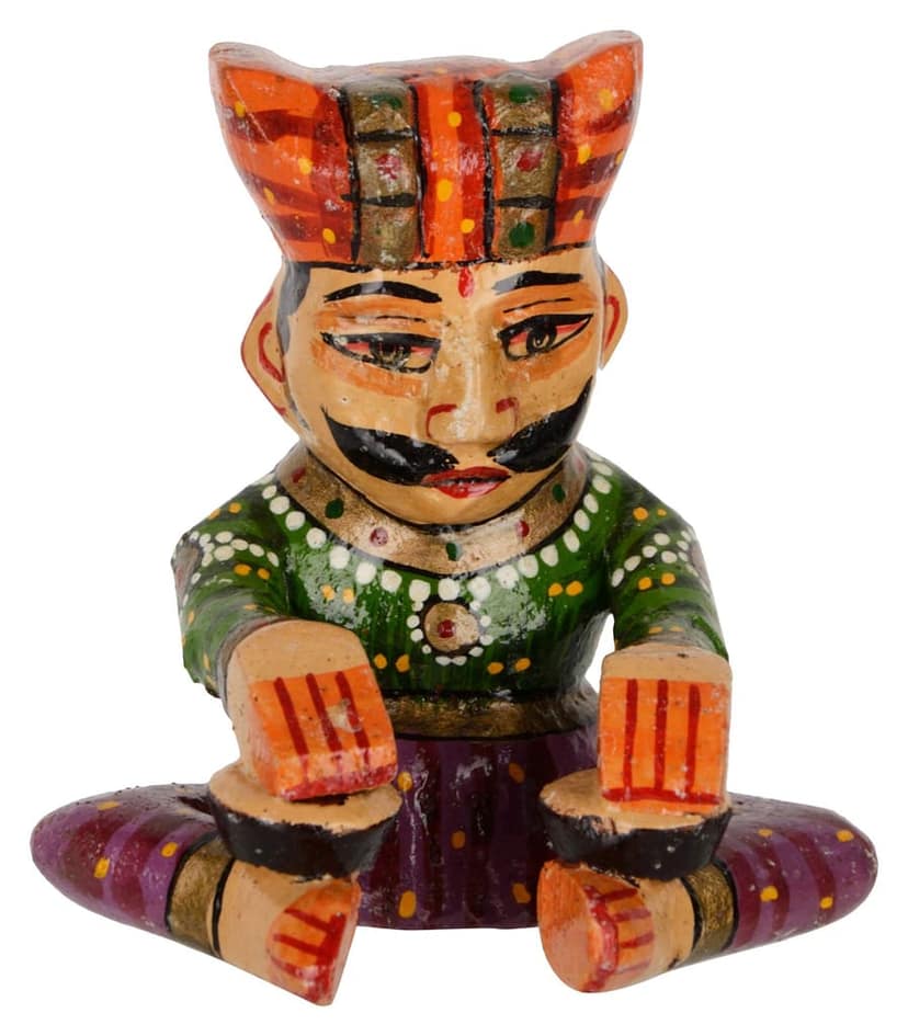 Central Cottage Industries Emporium (Govt of India Undertaking) Handcrafted Wooden Human Figurine (7 cm x 7 cm x 10 cm, Multicolor) view 2