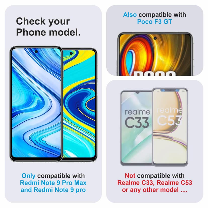 Skyddshield Military-Grade Gorilla Tempered Glass For Redmi Note 9 Pro, Note 9 Pro Max and Poco F3 Gt (6.67 Inch) With Installation Kit | Edge to Edge Coverage | Black Skyddshield Military-Grade Gorilla Tempered Glass For Redmi Note 9 Pro, Note 9 Pro Max view 2