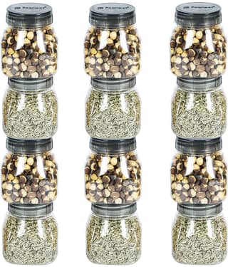 PearlPet SpaceSaver-GreenCap Plastic Green Multi-Purpose Container ( Set of 12 )