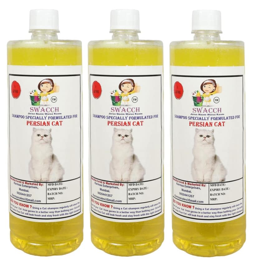 SWACCH Shampoo Specially FORMULATED for Persian Cat (1 Litre) (Pack of 3) Lemon view 2