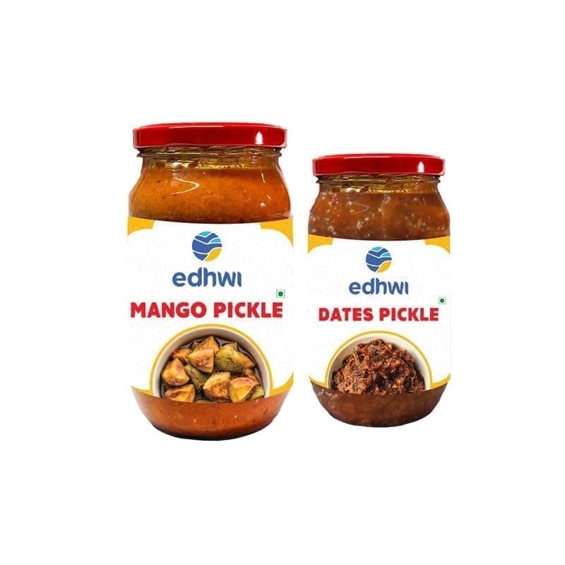 Edhwi Mango & Dates Pickle Combo - 400g Mango, 200g Dates | Authentic Indian Flavors, No Artificial Preservatives
