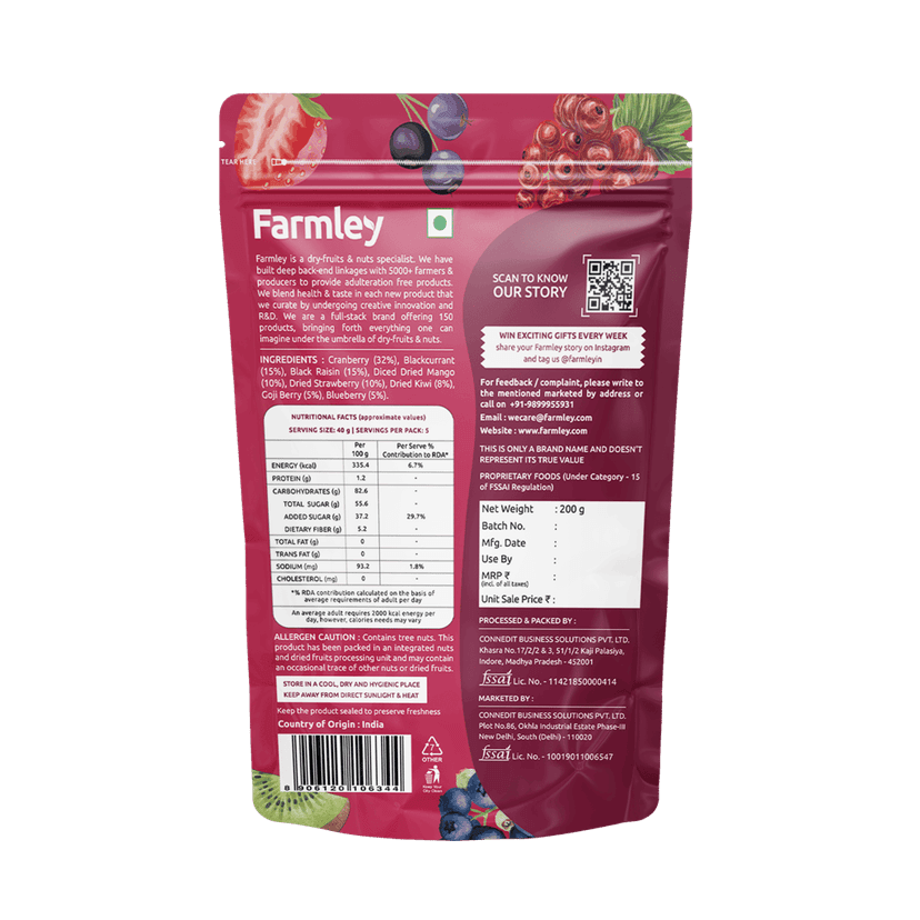 Farmley Berry Mix Dried Berries- 200g view 2