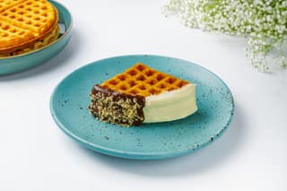 Belgian milk and white chocolate waffle