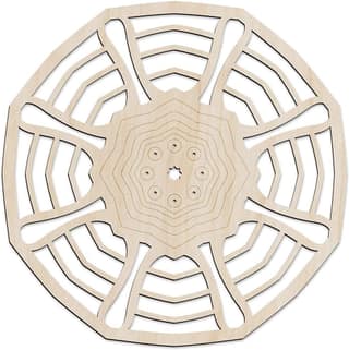 Haoser Mandala Wooden Wall Art, Traditional Star Ornament Polygonal Details, Birch Wood Plywood Rustic Wall Art Accent for Hallway Bedroom Living Room Cafes and Offices (Mandala Design-3_30CM)