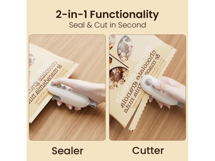 Portronics Locksy Type-C Rechargeable Mini Food Bag Sealer & Cutter, Strong Magnet, Heating Clip & Sharp Cutting Blade| For Food, Chips, Snacks, Traveling Food Packets view 2