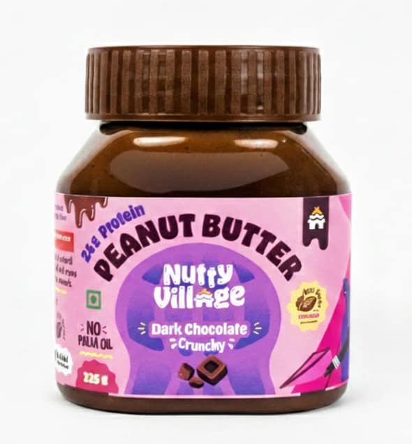Nutty Village Dark Chocolate Peanut Butter Crunchy 325 g