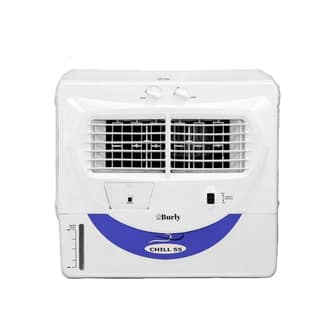 BHABURLY Chill 55L Window Air Cooler for Home, Powerful Air Throw, Dual Side Water Inlet, Wood Wool - White