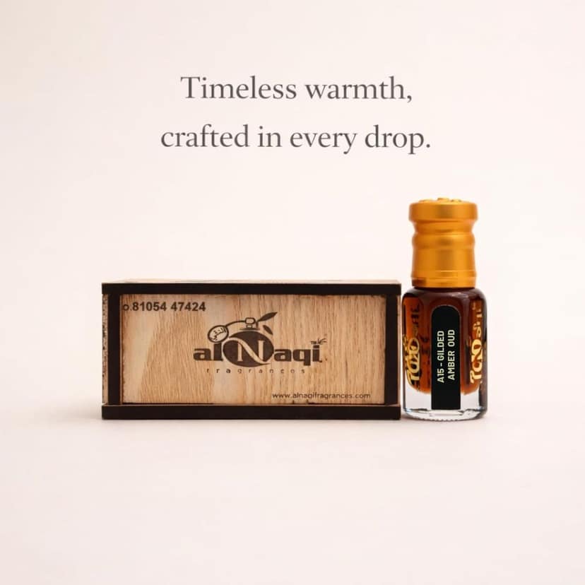 alnaqi fragrances Amber Oud Gold Attar | Perfume Oil Unisex | Alcohol-Free Arabian Attar with Amber, Oud & Sweet Notes | Long-Lasting Roll-On Concentrated Perfume Oil view 2