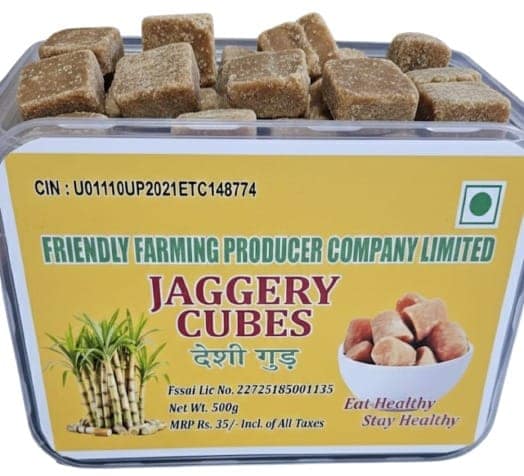 Friendly Farming Jaggery Cubes, Desi Gud, Natural Sweetener, 500g view 2