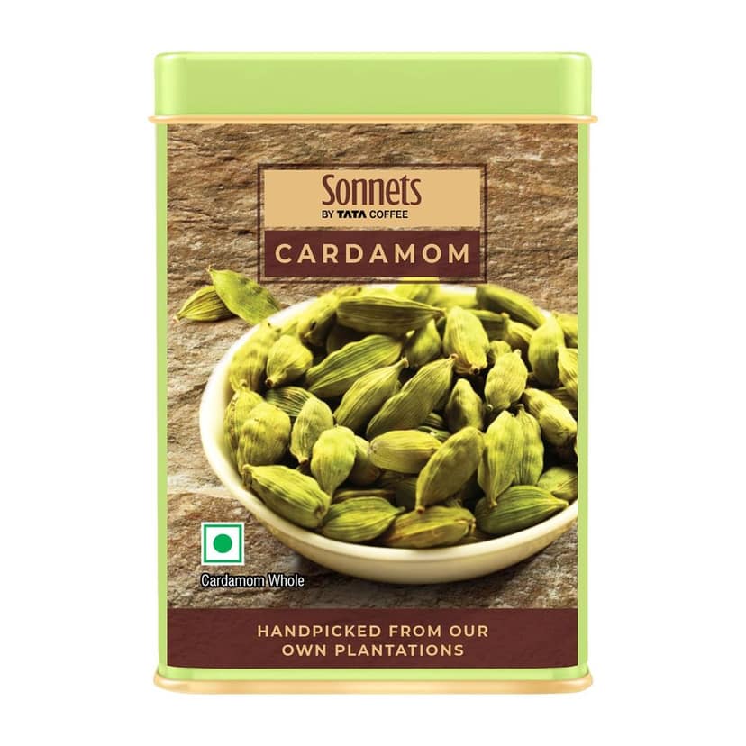 Sonnets by Tata Coffee, Whole Cardamom, 100g, Sustainably Cultivated Green Cardamom Pods, Aromatic & Flavourful Elaichi